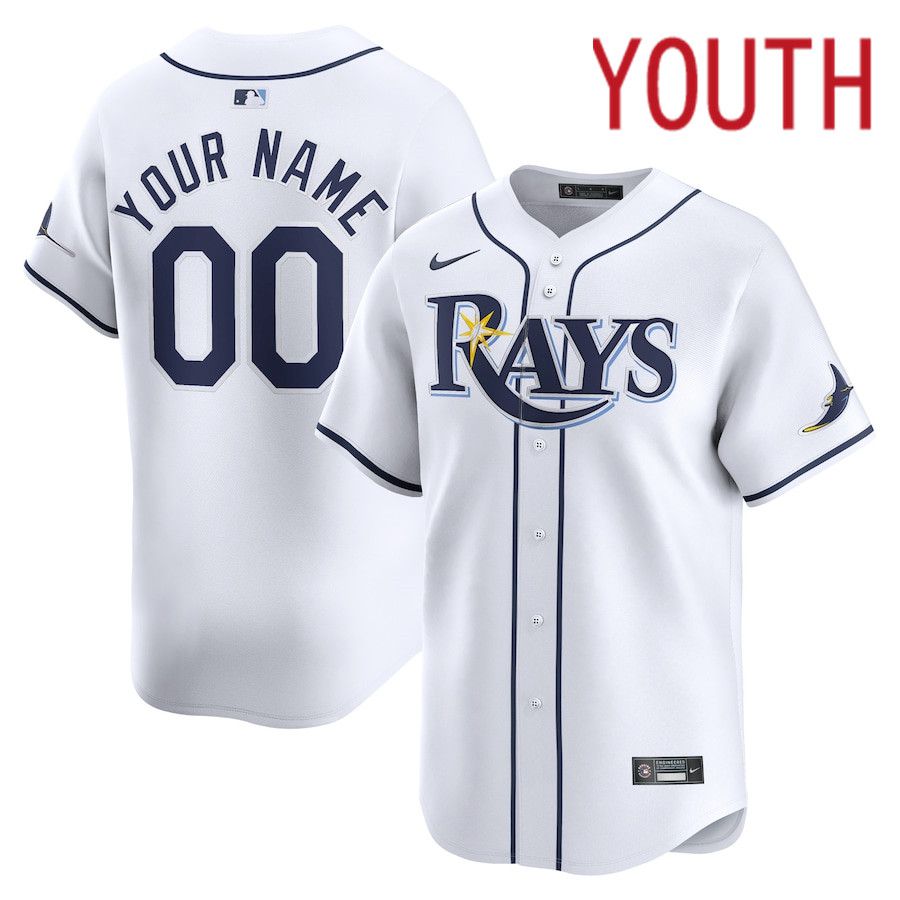 Youth Tampa Bay Rays Nike White Home Limited Custom MLB Jersey